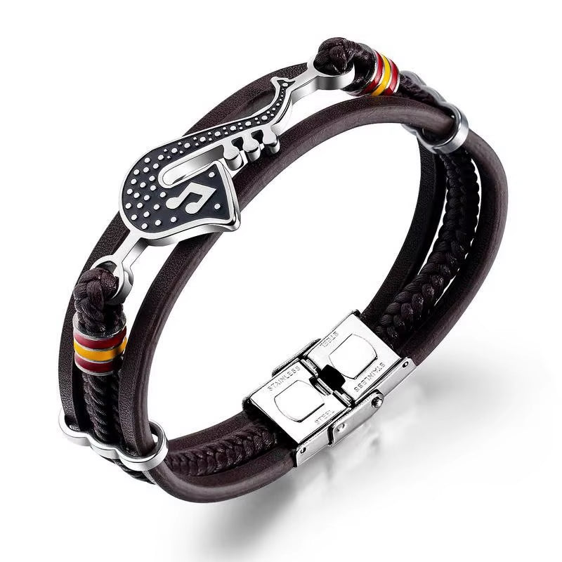 RhythmVibe™ Saxophone Leather Bracelet – Wear Your Sound, Own Your Style