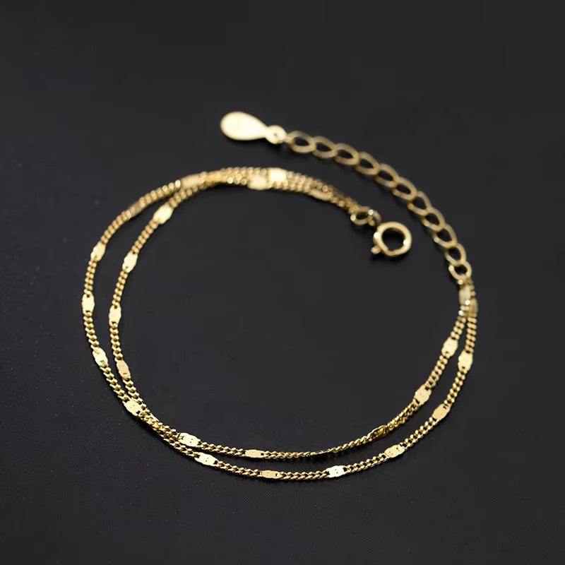 Glow Minimal – Stainless Steel Double-Layer Chain Bracelet for Women
