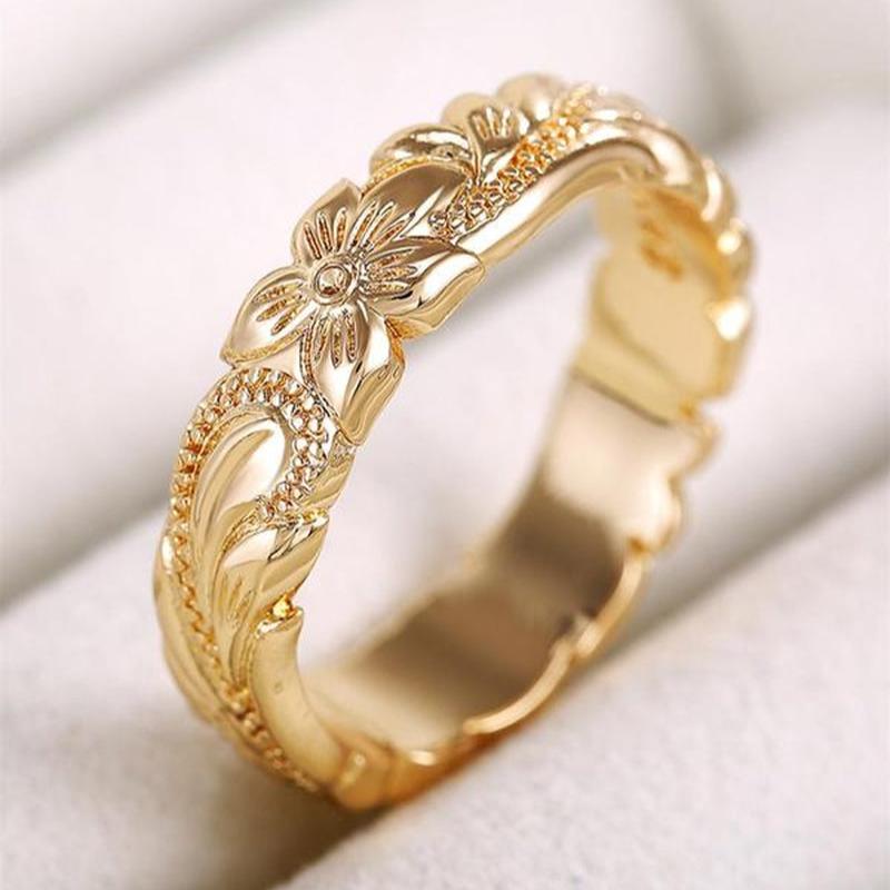 Engraved Flower Ring