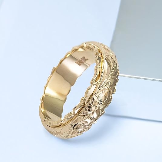 Engraved Flower Ring