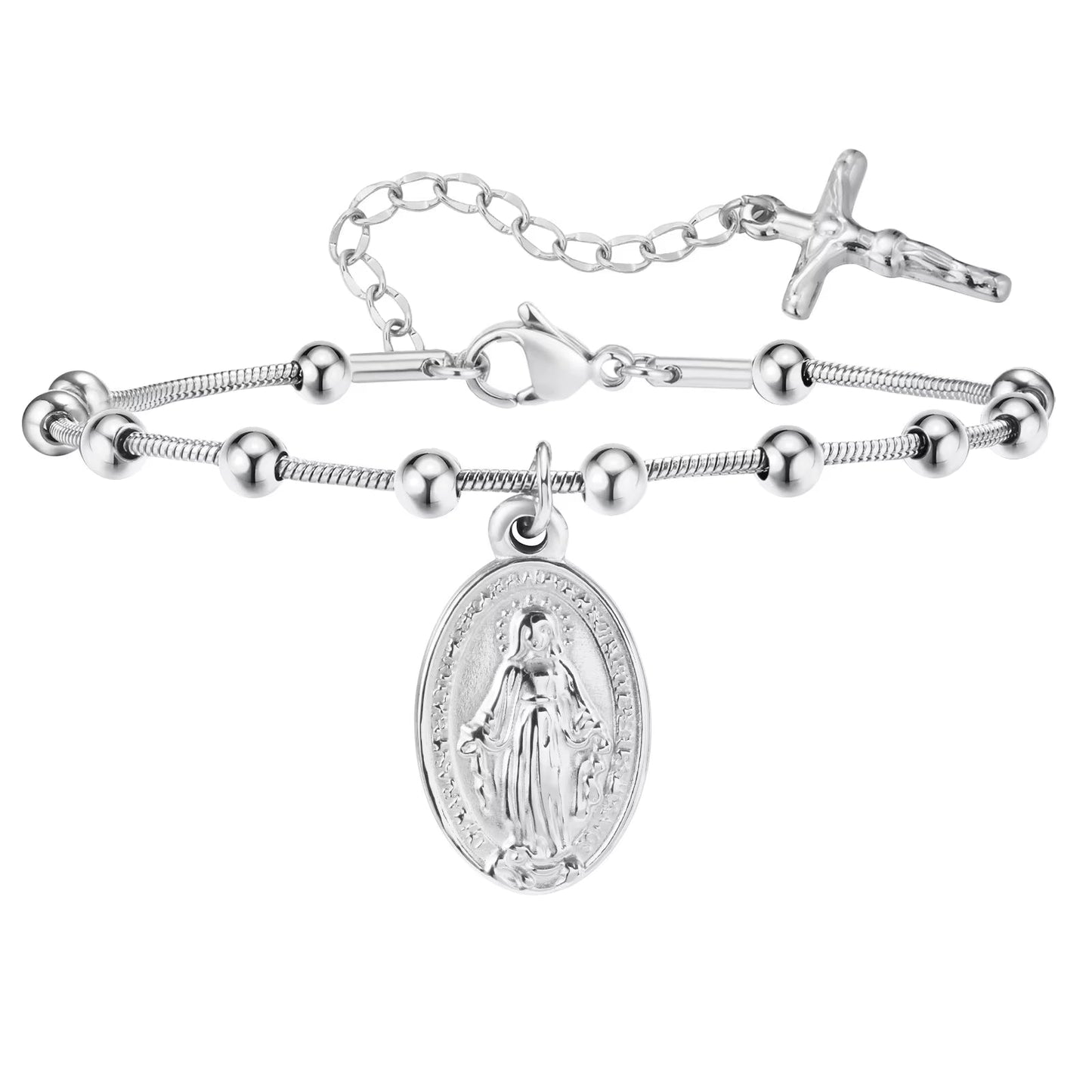 Divine Grace Rosary Bracelet – Faith Woven in Golden Beauty