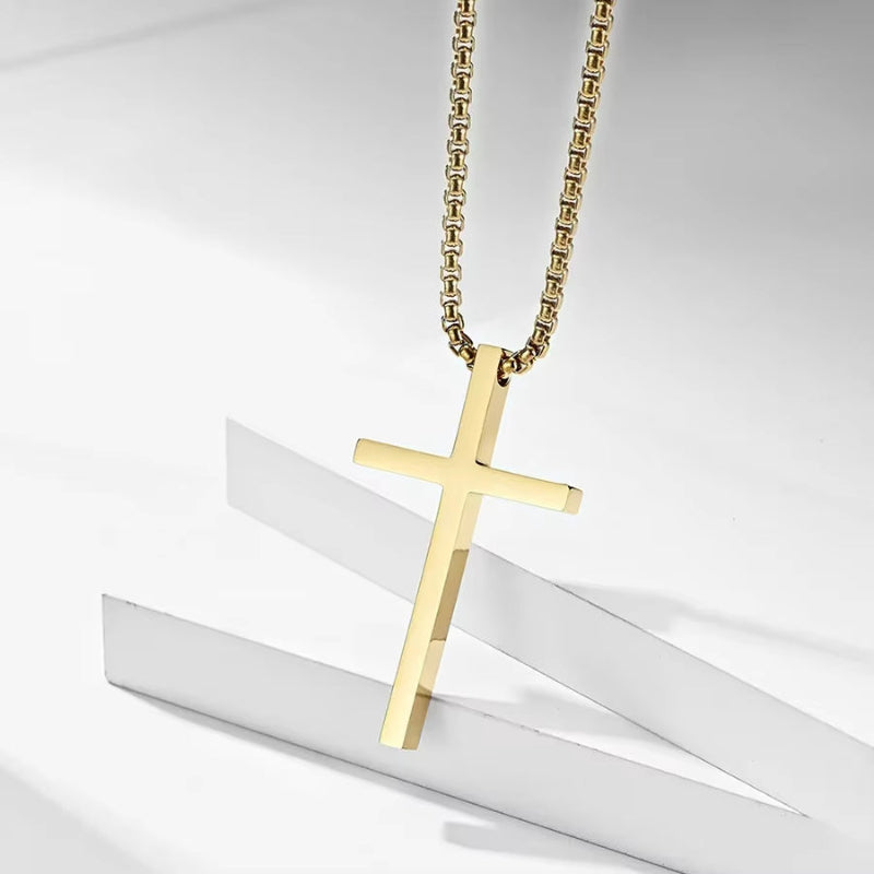 Luxe Cross Sweater Chain – Titanium Steel Boldness with Seasonal Edge