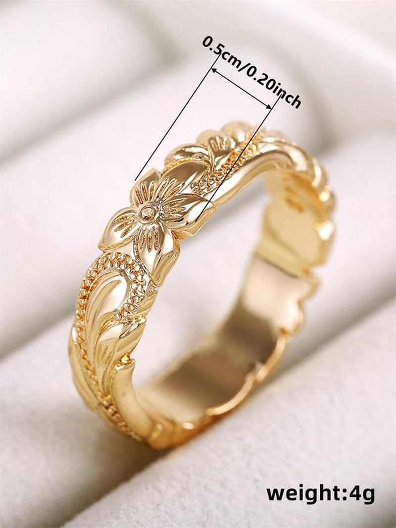Engraved Flower Ring