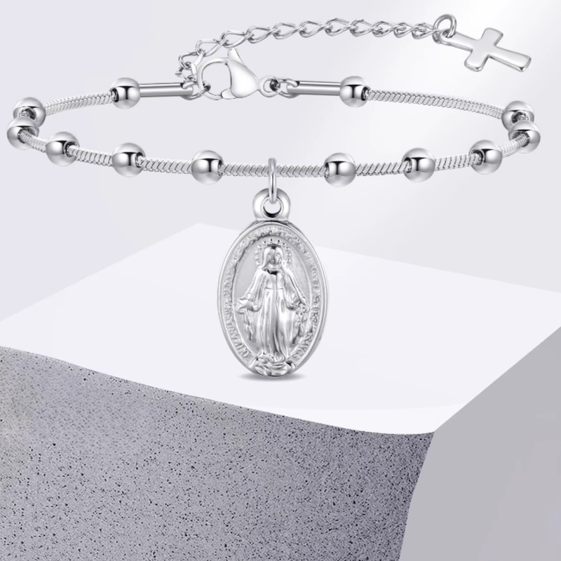 Divine Grace Rosary Bracelet – Faith Woven in Golden Beauty